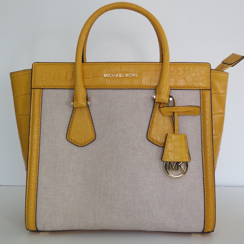 Michael Kors Colette Ecru Sun Large Satchel Bag